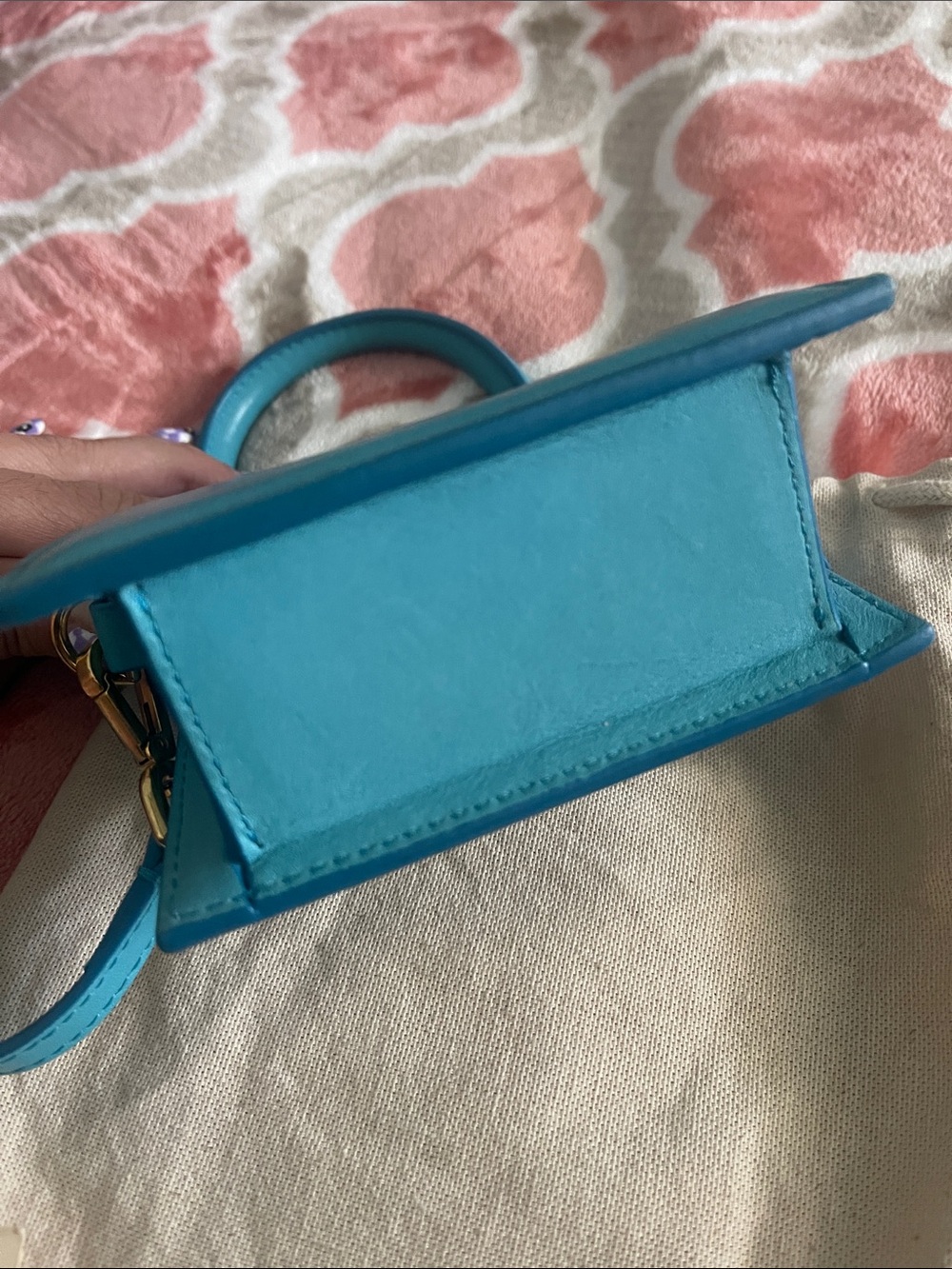Jacquemus Mini Le Chiquito Bag in Turquoise Blue - Picture 3 of 5